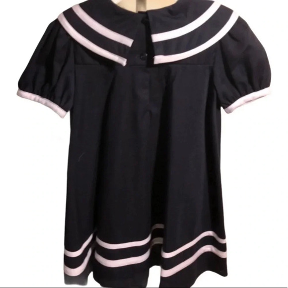 NAUTICAL NEW GIRLS NAVY BLUE WHITE DRESS TOP BOTTOM SAILOR SUMMER SIZE 2T 3T 4T - Picture 4 of 5